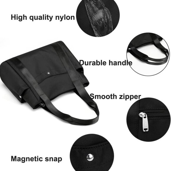 Women Tote Shoulder Handbag Water resistant Nylon Hobo Purse Multi Pocket Top Ha - Picture 6 of 6